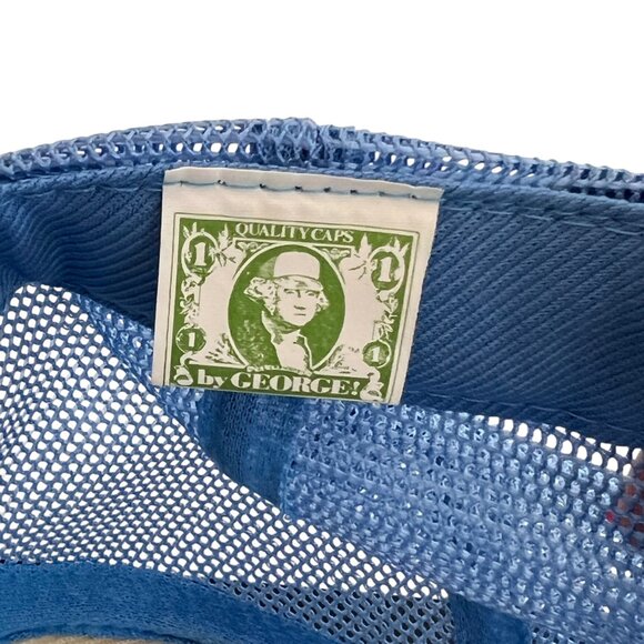 Vintage Mickey Gilley Tour 87 Trucker Hat White & Blue Mesh Adjustable Snapback - Picture 8 of 9